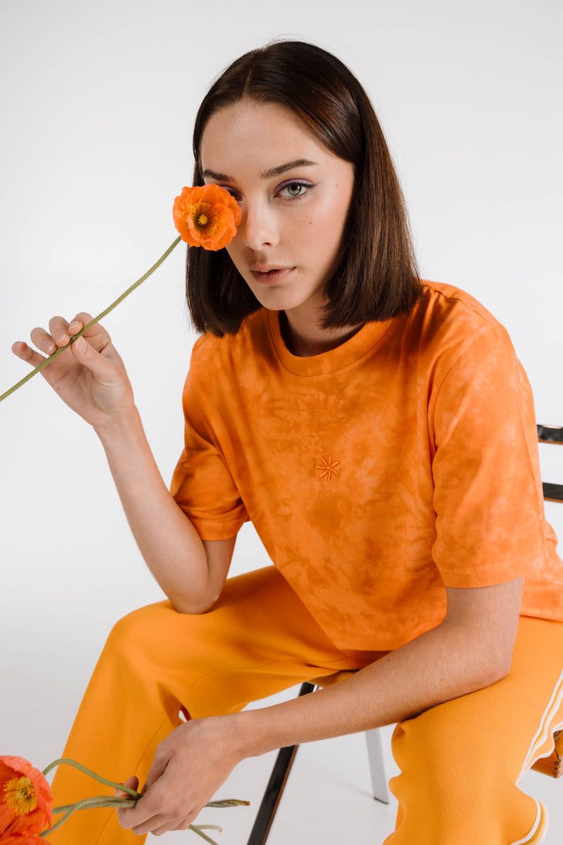 LE FLEUR ORGANIC COTTON TIE DYE OG TEE - PAPAYA