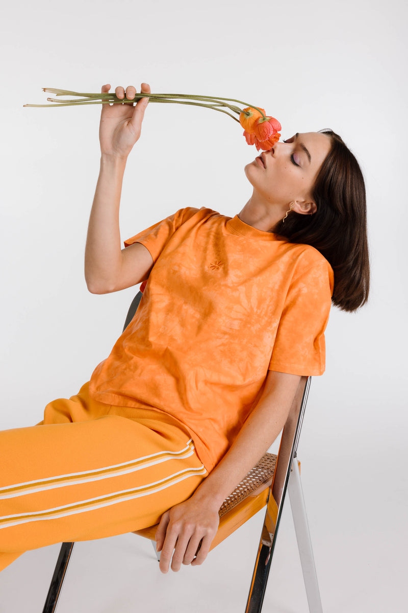 LE FLEUR ORGANIC COTTON TIE DYE OG TEE - PAPAYA