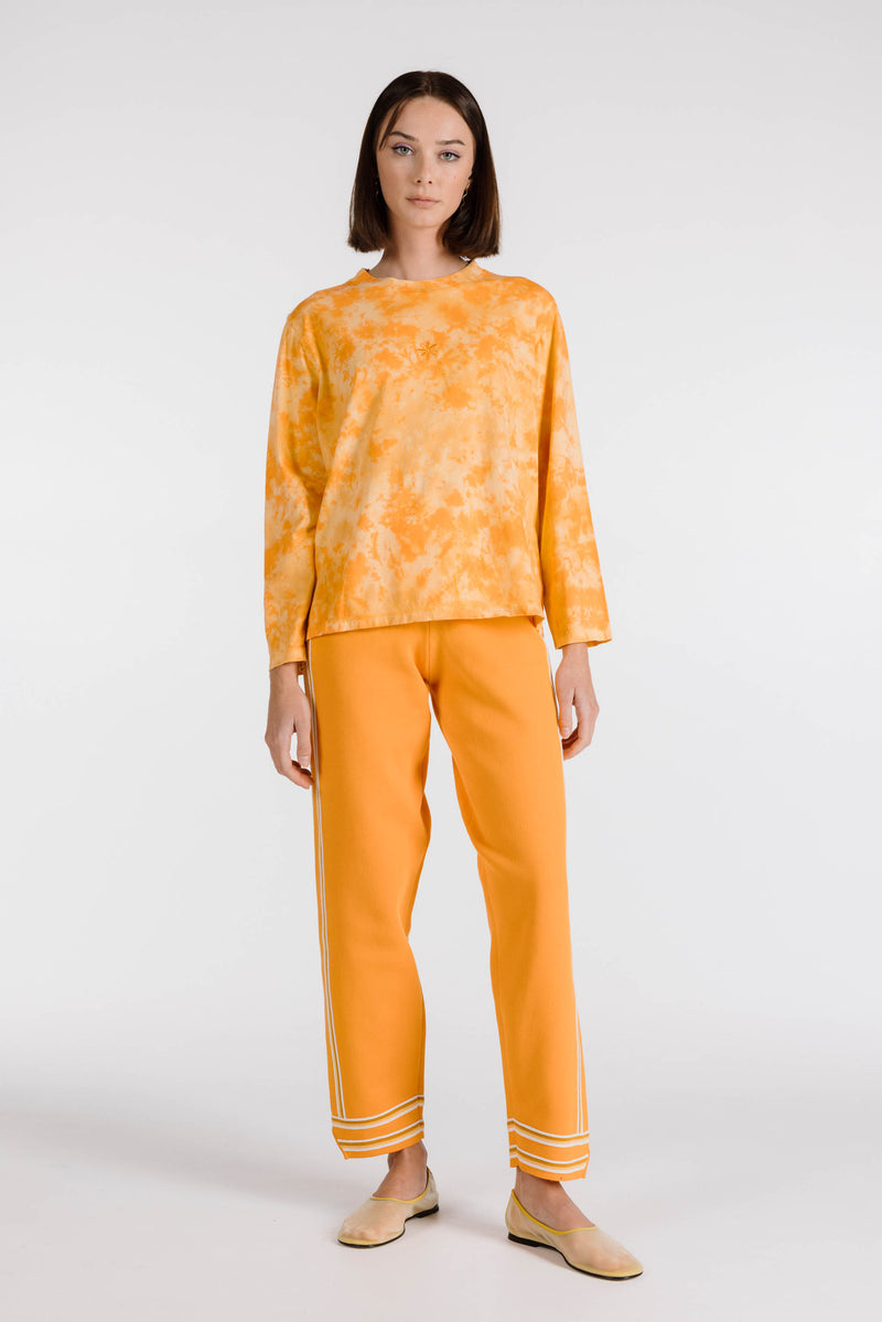 LE FLEUR ORGANIC COTTON TIE DYE LONG SLEEVE SHIRT - TURMERIC