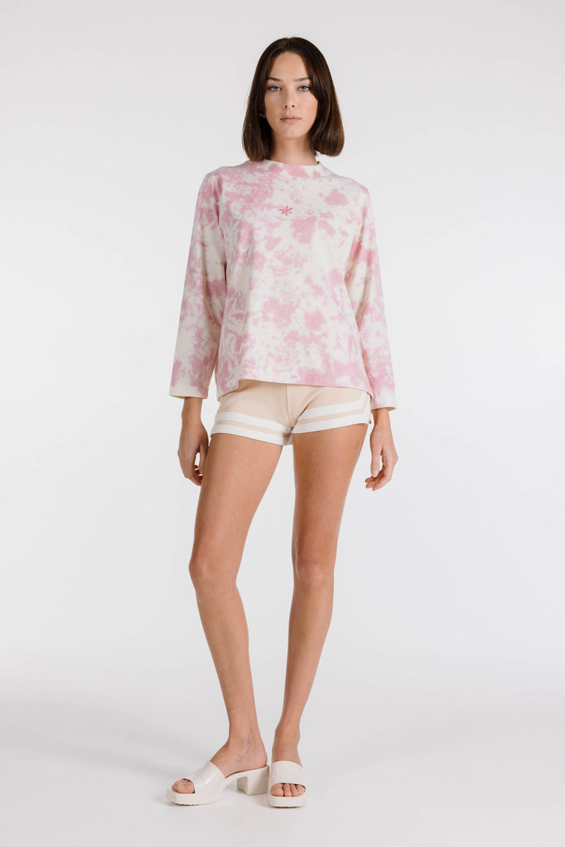 LE FLEUR ORGANIC COTTON TIE DYE LONG SLEEVE SHIRT - LILY