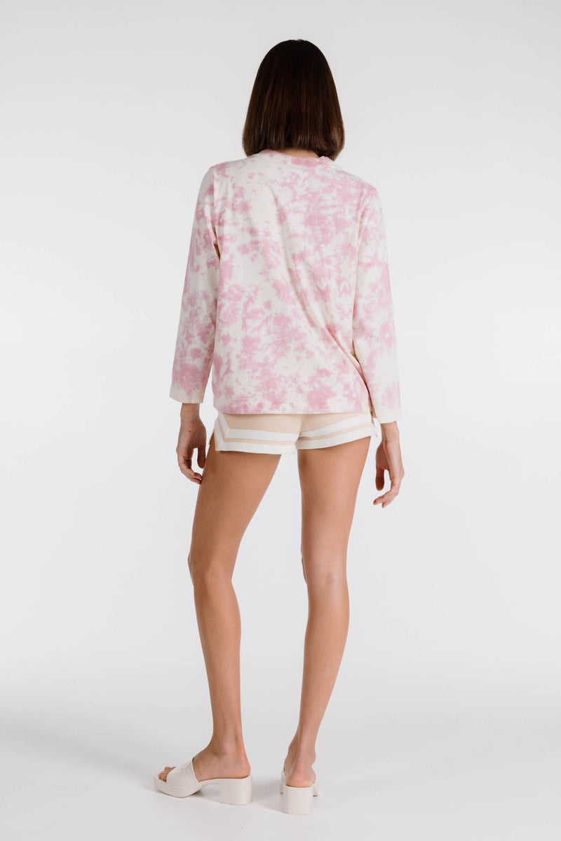 LE FLEUR ORGANIC COTTON TIE DYE LONG SLEEVE SHIRT - LILY