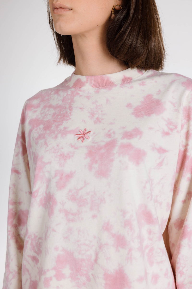 LE FLEUR ORGANIC COTTON TIE DYE LONG SLEEVE SHIRT - LILY