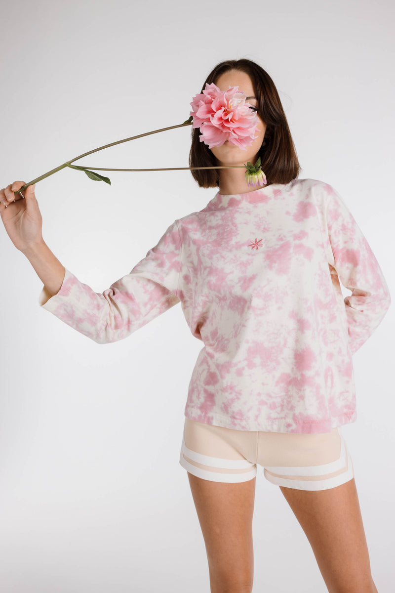 LE FLEUR ORGANIC COTTON TIE DYE LONG SLEEVE SHIRT - LILY