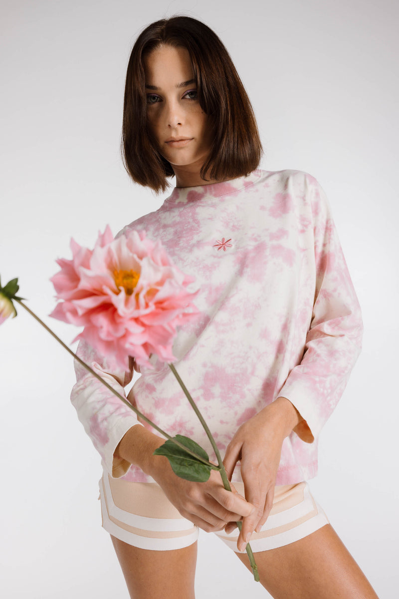 LE FLEUR ORGANIC COTTON TIE DYE LONG SLEEVE SHIRT - LILY