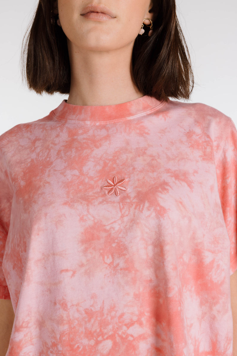 LE FLEUR ORGANIC COTTON TIE DYE OG TEE - ROSE