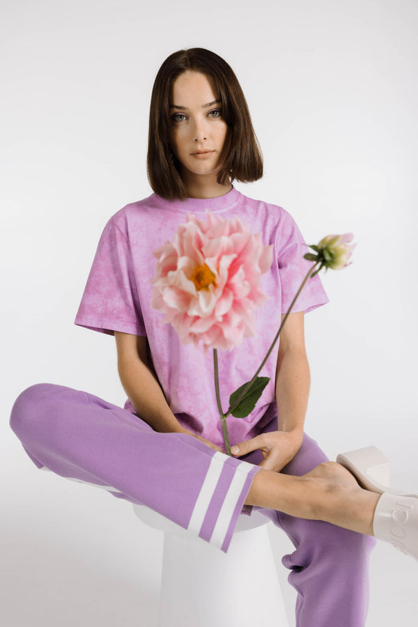 LE FLEUR ORGANIC COTTON TIE DYE OG TEE - PURPLE