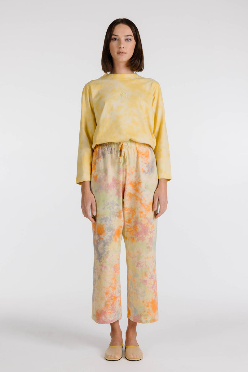 LE FLEUR ORGANIC COTTON TIE DYE LONG SLEEVE SHIRT - DAISY