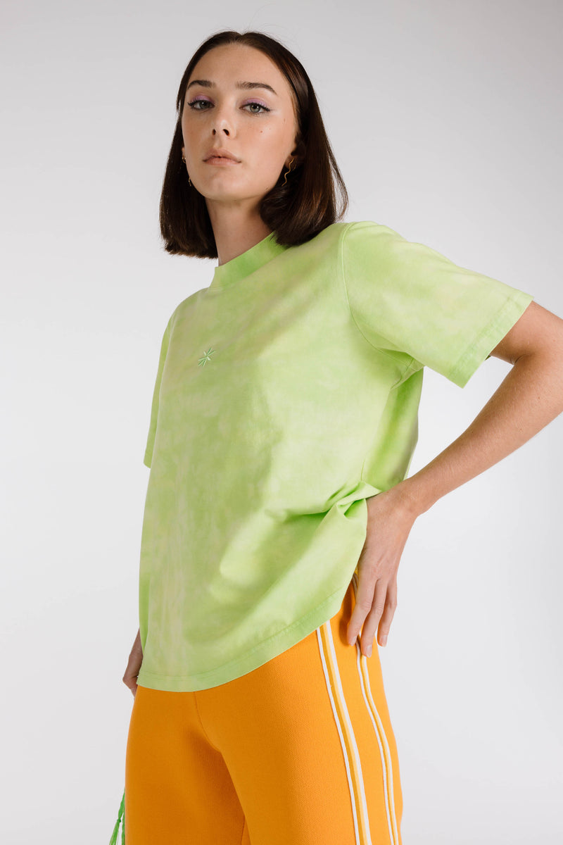 LE FLEUR ORGANIC COTTON TIE DYE OG TEE - APPLE