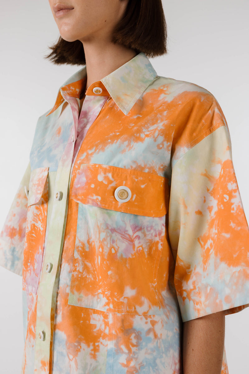PRE ORDER ~ OCTOBER | KALEIDOSCOPE OVERSIZE POCKET SHIRT - Kaleidoscope Tie Dye