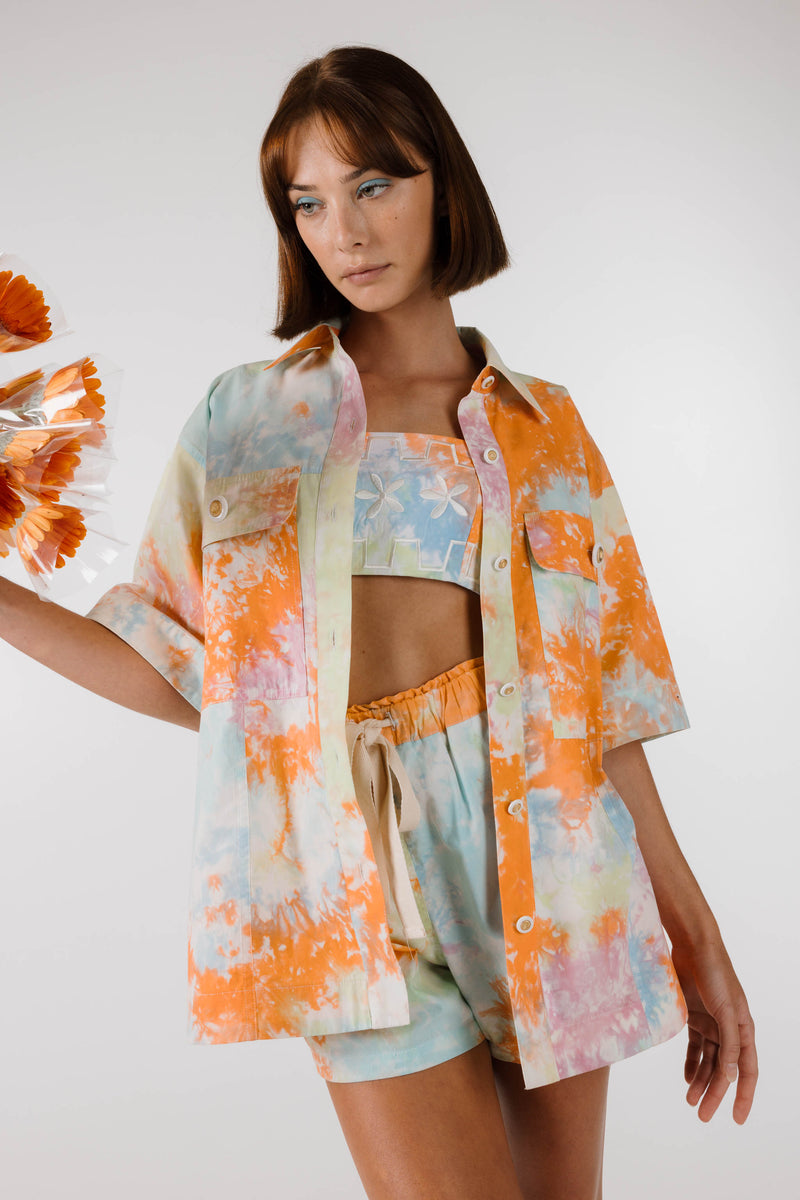 PRE ORDER ~ OCTOBER | KALEIDOSCOPE OVERSIZE POCKET SHIRT - Kaleidoscope Tie Dye