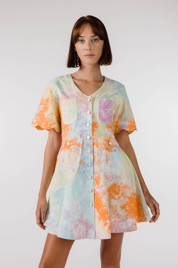 NEW WAVE MINI DRESS - Kaleidoscope Tie Dye