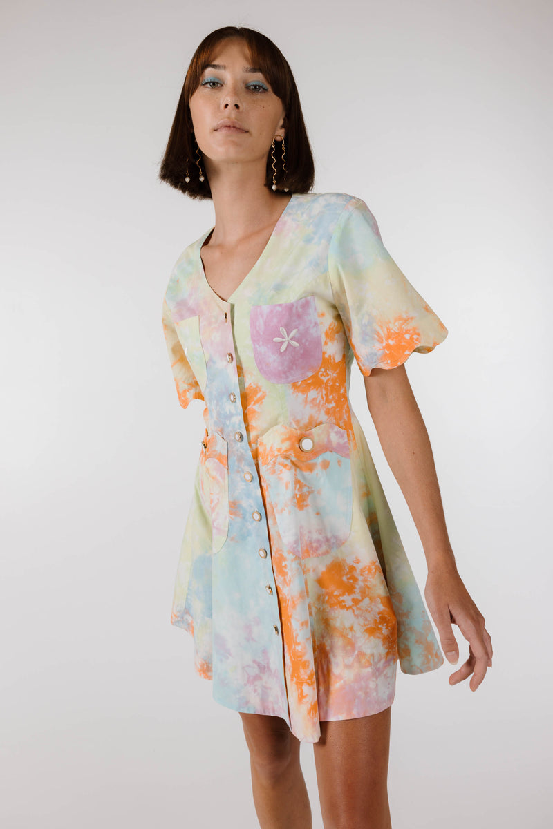 PRE ORDER ~ DECEMBER | NEW WAVE MINI DRESS - Kaleidoscope Tie Dye