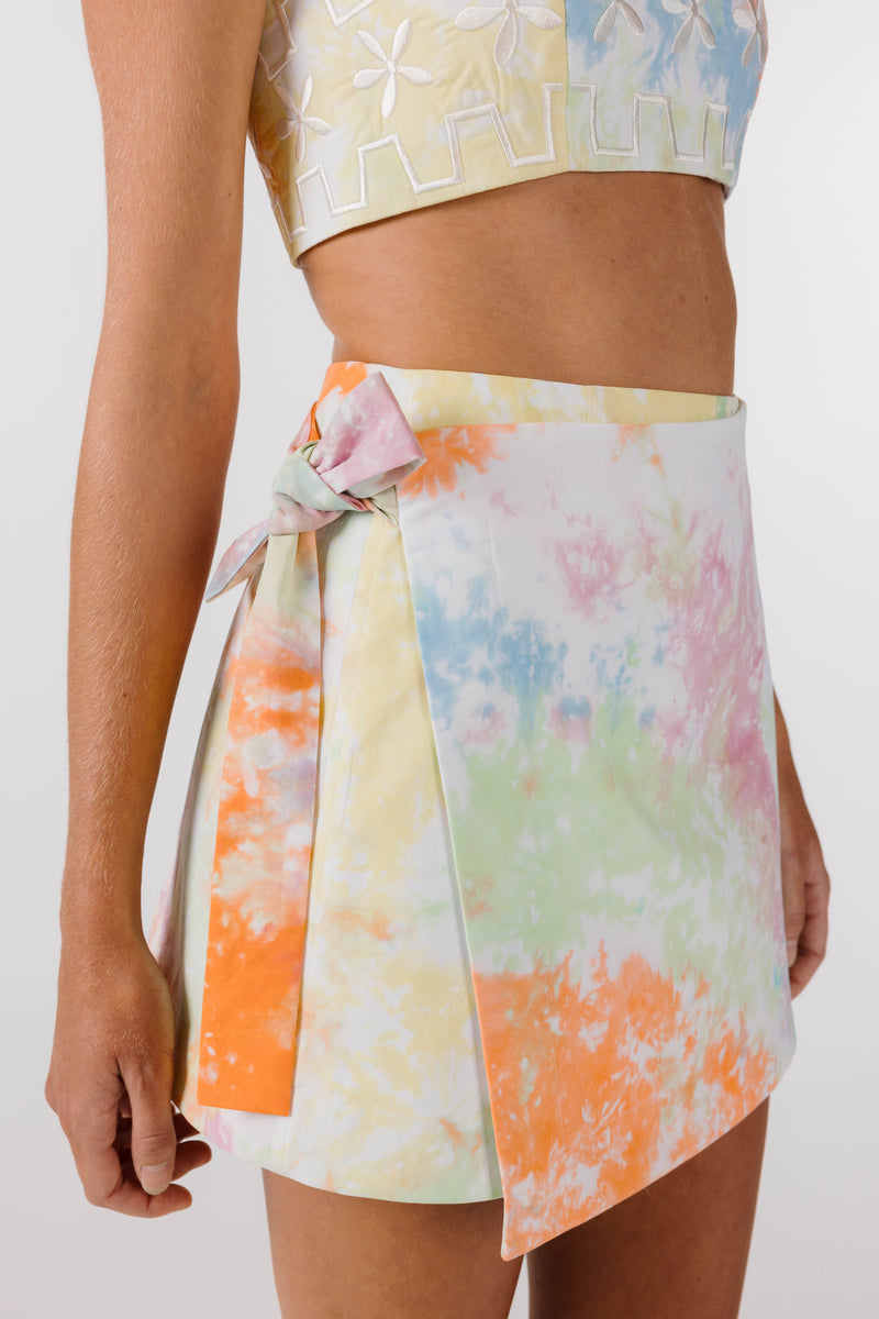 PRE ORDER ~ OCTOBER | KALEIDOSCOPE TIE WRAP SKIRT - Kaleidoscope Tie Dye