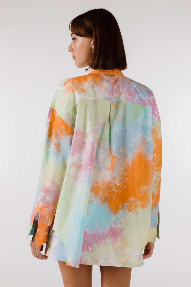 PRE ORDER ~ OCTOBER | KALEIDOSCOPE FLOWER POCKET SHIRT - Kaleidoscope Tie Dye