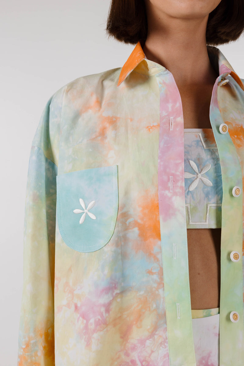 PRE ORDER ~ OCTOBER | KALEIDOSCOPE FLOWER POCKET SHIRT - Kaleidoscope Tie Dye