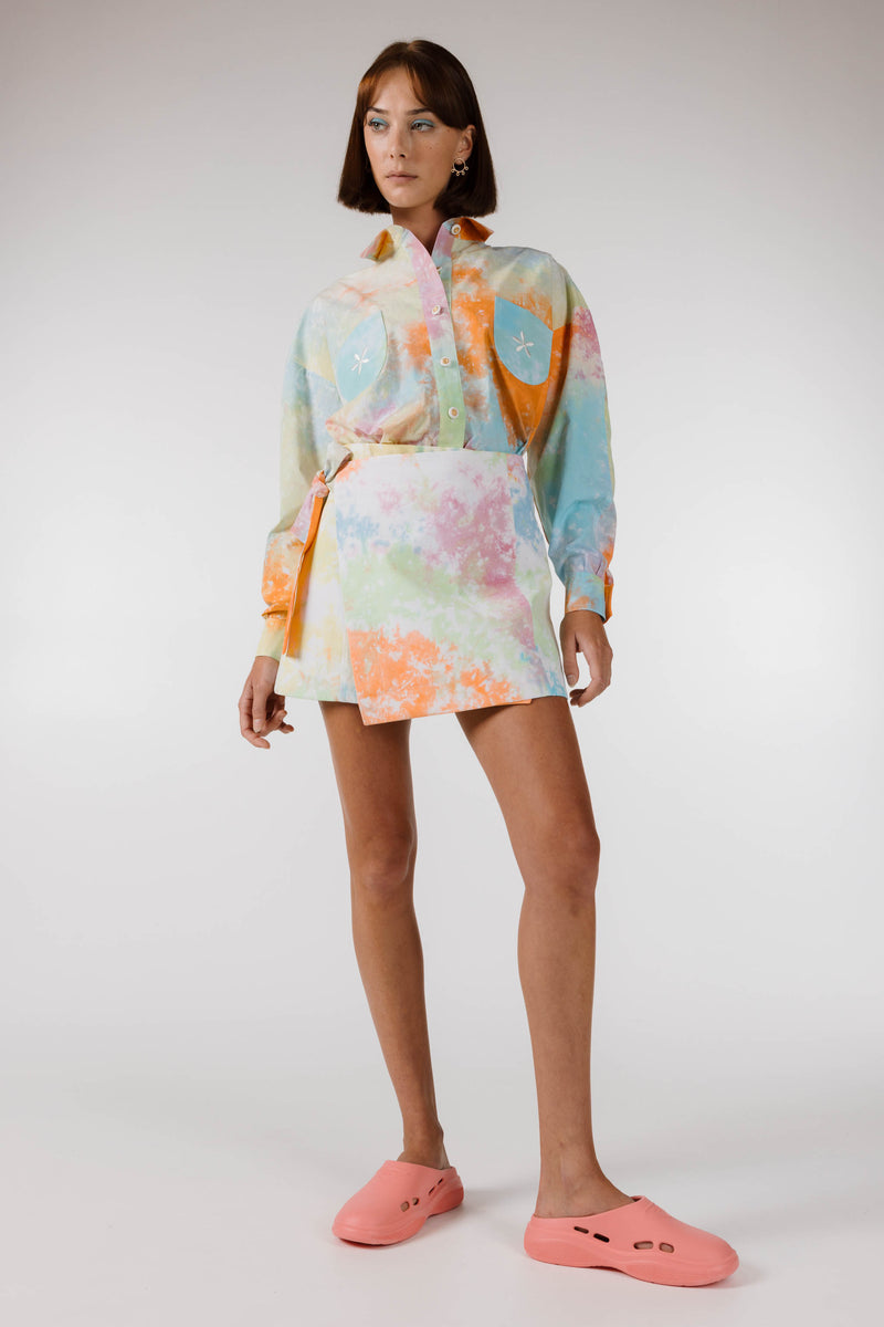 PRE ORDER ~ OCTOBER | KALEIDOSCOPE FLOWER POCKET SHIRT - Kaleidoscope Tie Dye