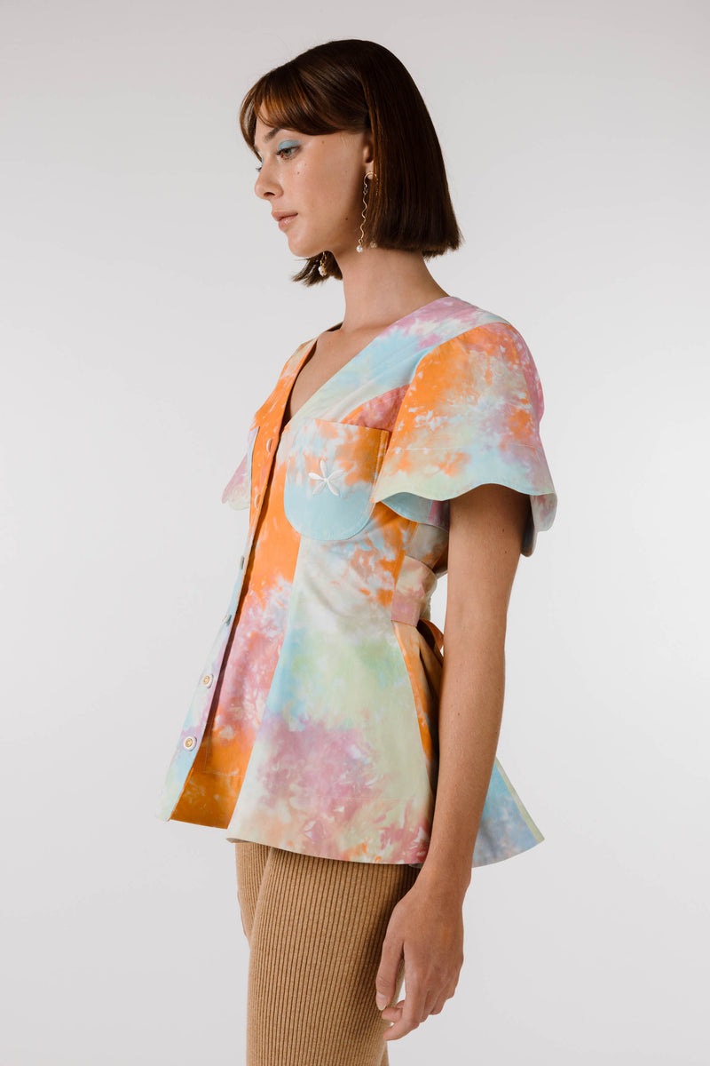 PRE ORDER ~ NOVEMBER | NEW WAVE FLOUNCE TOP - Kaleidoscope Tie Dye
