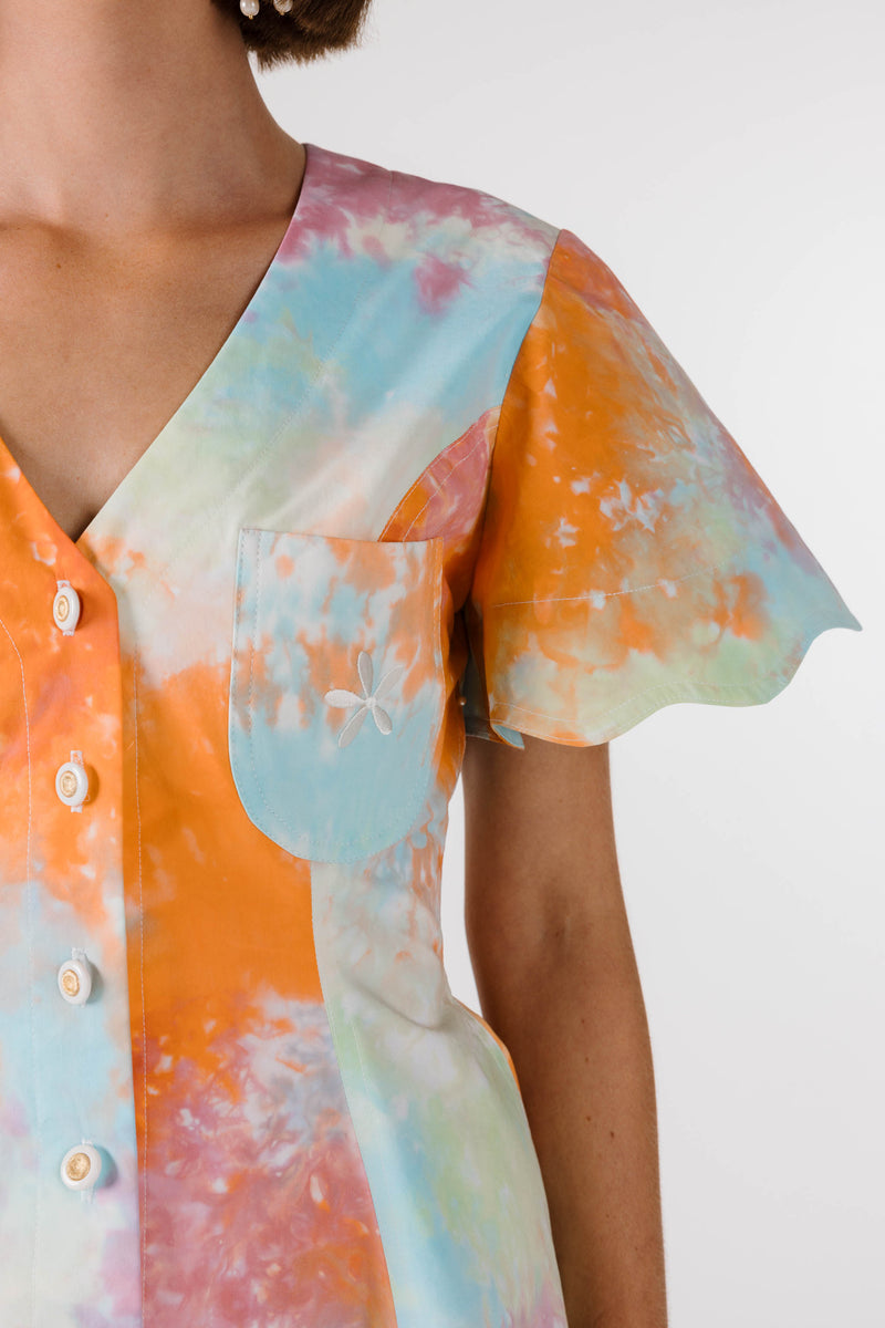 PRE ORDER ~ NOVEMBER | NEW WAVE FLOUNCE TOP - Kaleidoscope Tie Dye