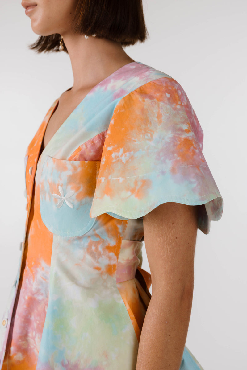 PRE ORDER ~ NOVEMBER | NEW WAVE FLOUNCE TOP - Kaleidoscope Tie Dye