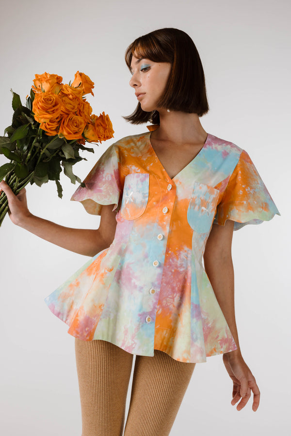 PRE ORDER ~ NOVEMBER | NEW WAVE FLOUNCE TOP - Kaleidoscope Tie Dye
