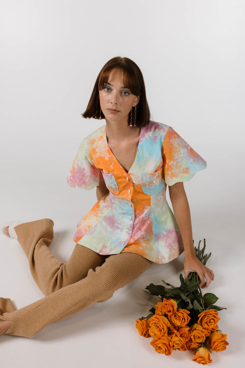 PRE ORDER ~ NOVEMBER | NEW WAVE FLOUNCE TOP - Kaleidoscope Tie Dye