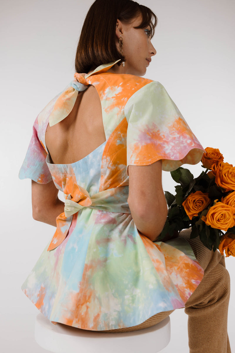 PRE ORDER ~ NOVEMBER | NEW WAVE FLOUNCE TOP - Kaleidoscope Tie Dye