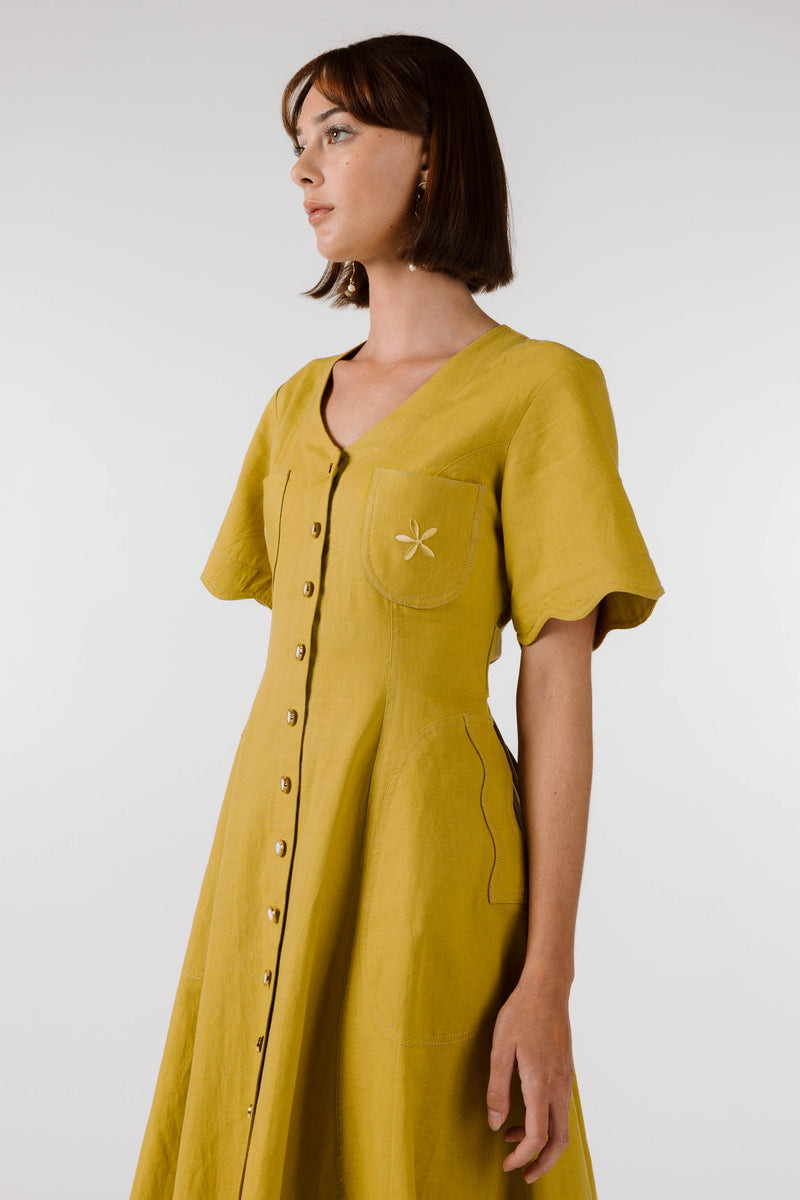 PRE ORDER ~ NOVEMBER | NEW WAVE LONG DRESS - Olive