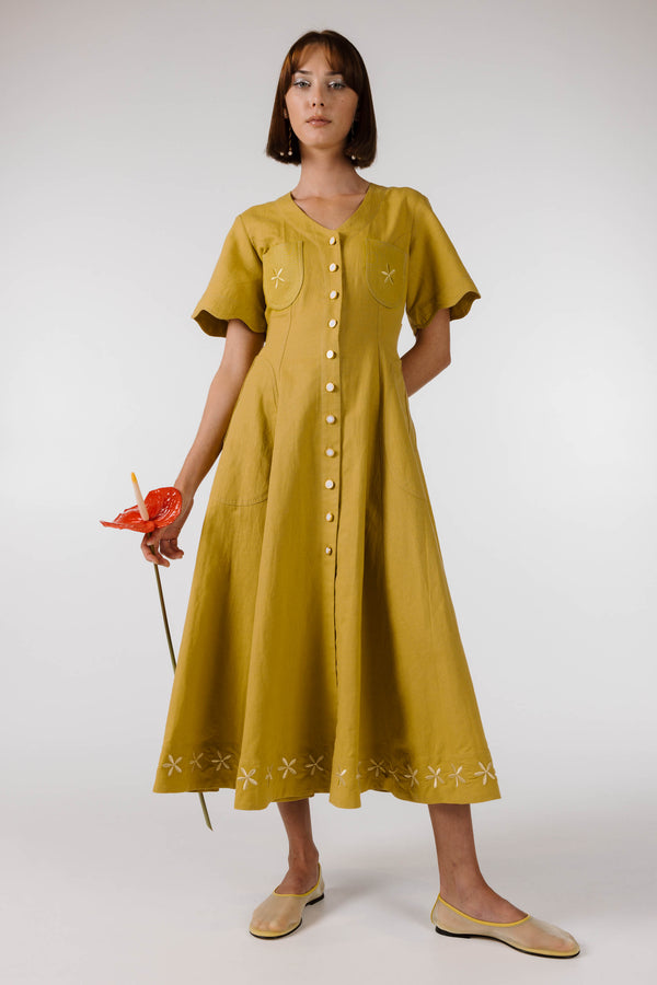 PRE ORDER ~ NOVEMBER | NEW WAVE LONG DRESS - Olive