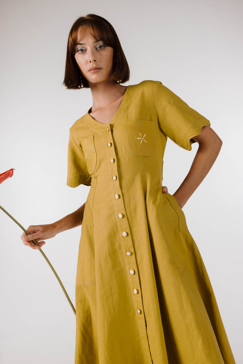 PRE ORDER ~ NOVEMBER | NEW WAVE LONG DRESS - Olive