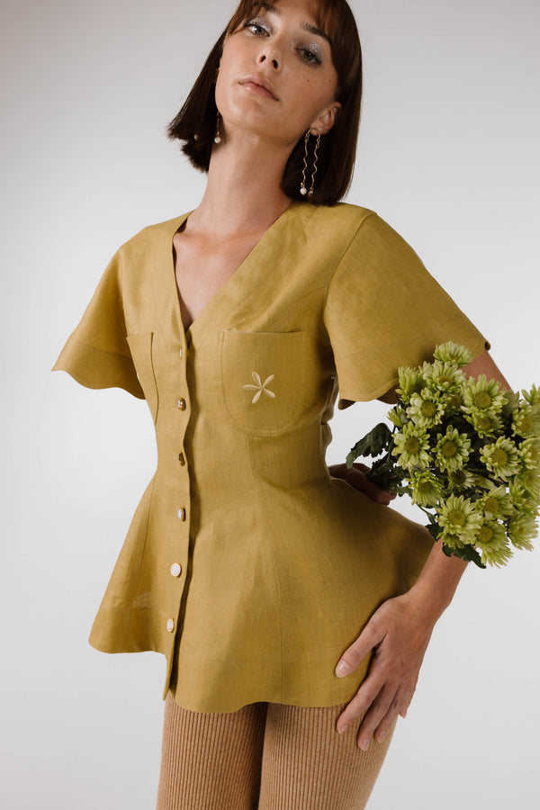 PRE ORDER ~ NOVEMBER | NEW WAVE FLOUNCE TOP - Olive