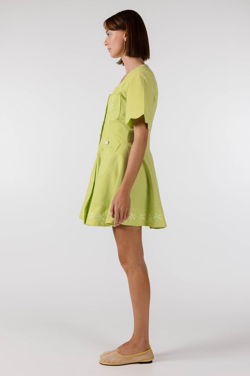 PRE ORDER ~ DECEMBER | NEW WAVE MINI DRESS - Lime