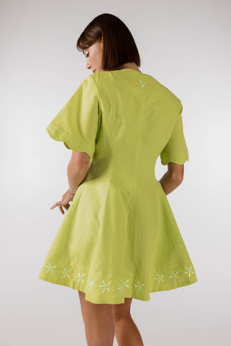 PRE ORDER ~ DECEMBER | NEW WAVE MINI DRESS - Lime