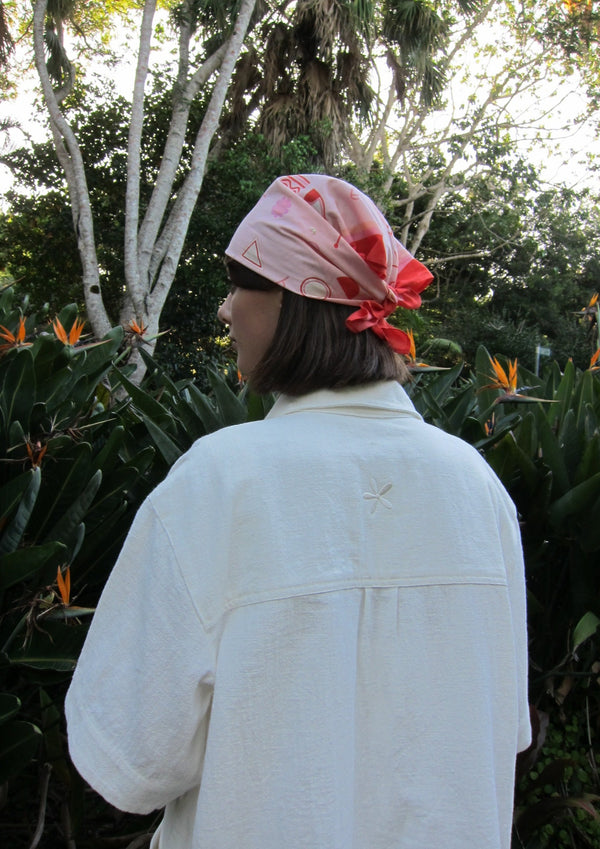 THE ISLAND COTTON SILK BANDANA - PINK