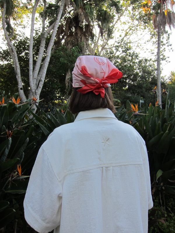 THE ISLAND COTTON SILK BANDANA - PINK