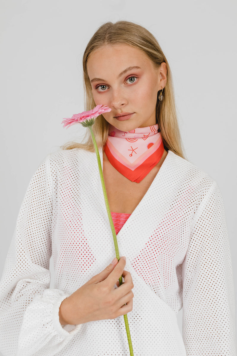 THE ISLAND SILK MINI SCARF - PINK