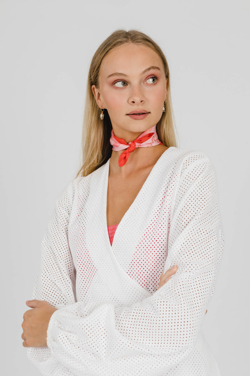 THE ISLAND SILK MINI SCARF - PINK