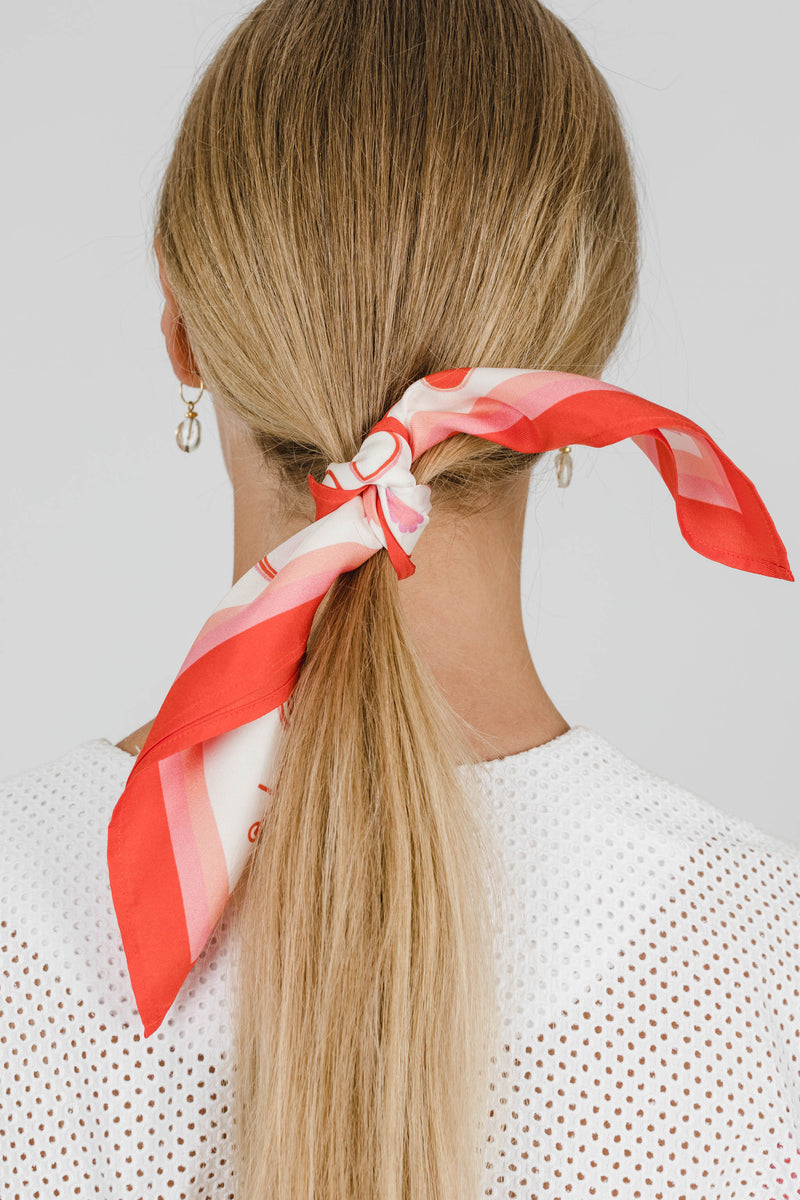 THE ISLAND MINI SILK SCARF - WHITE
