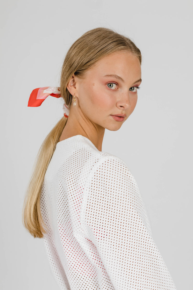 THE ISLAND SILK MINI SCARF - PINK