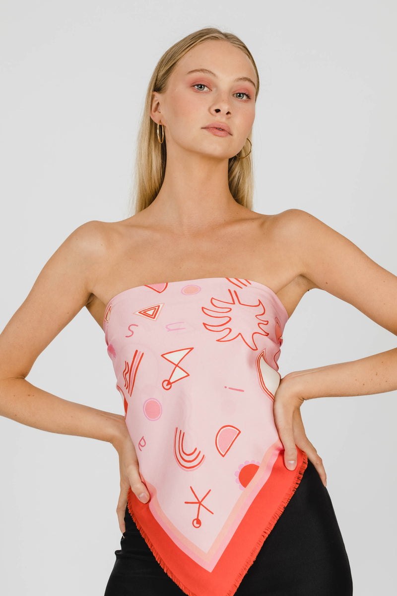 THE ISLAND SILK SCARF - PINK