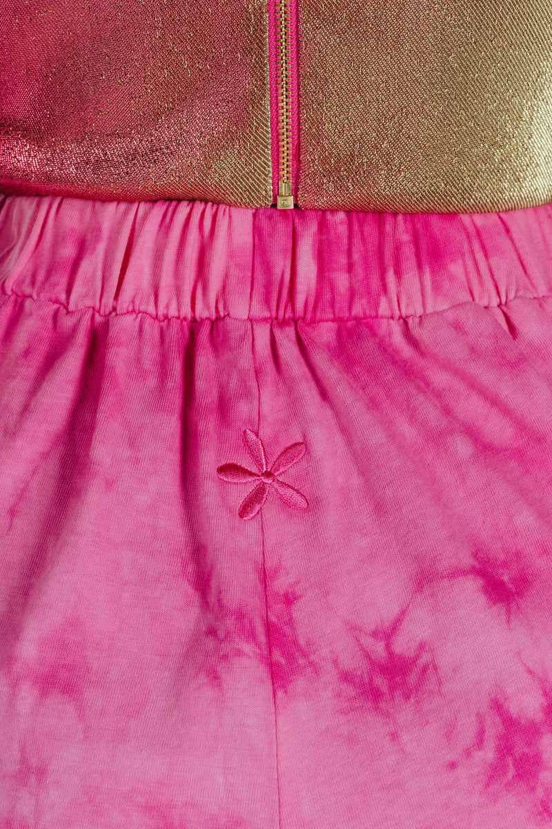 FLOWER POWER ORGANIC COTTON TIE DYE PANT - STRAWBERRY
