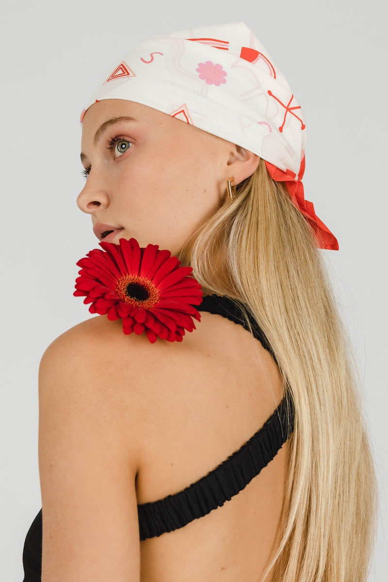 THE ISLAND COTTON SILK BANDANA - WHITE.