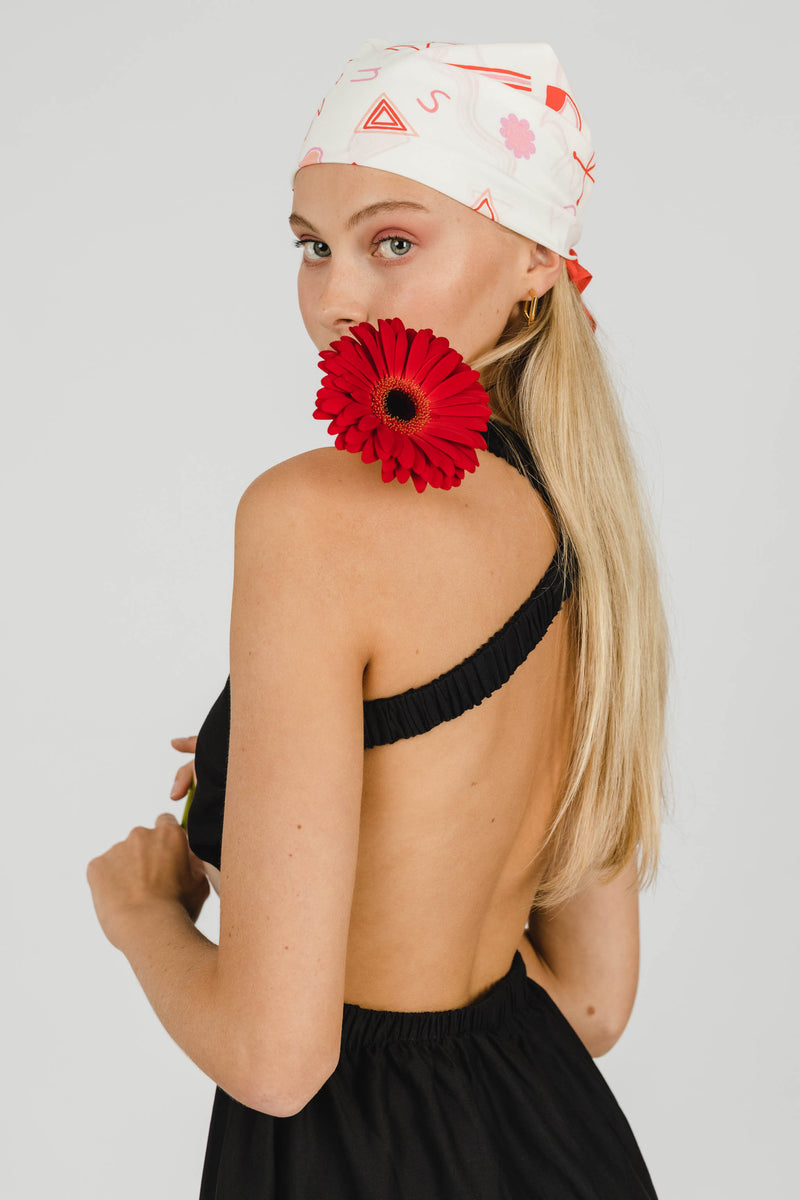 THE ISLAND COTTON SILK BANDANA - WHITE.