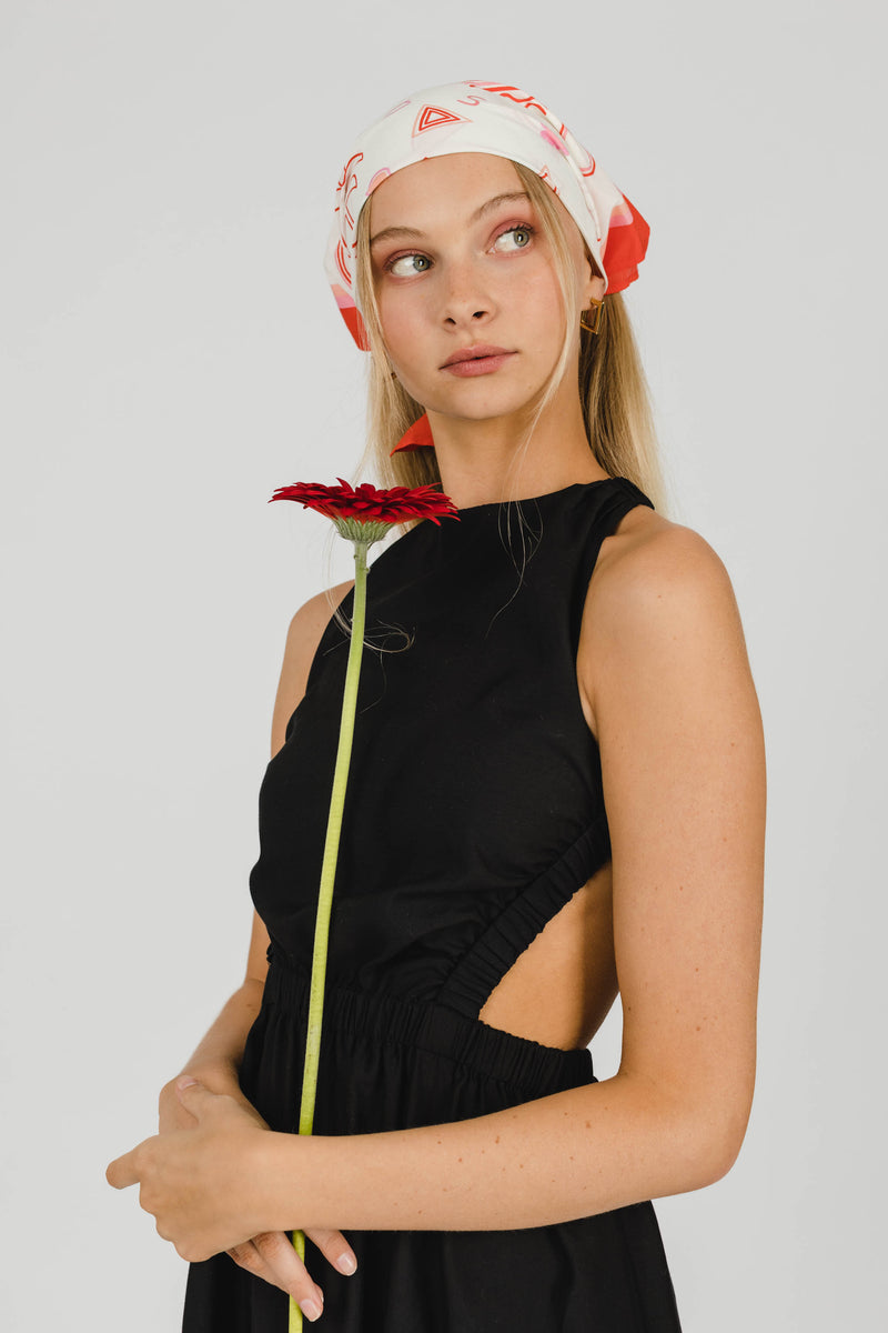 THE ISLAND COTTON SILK BANDANA - WHITE.