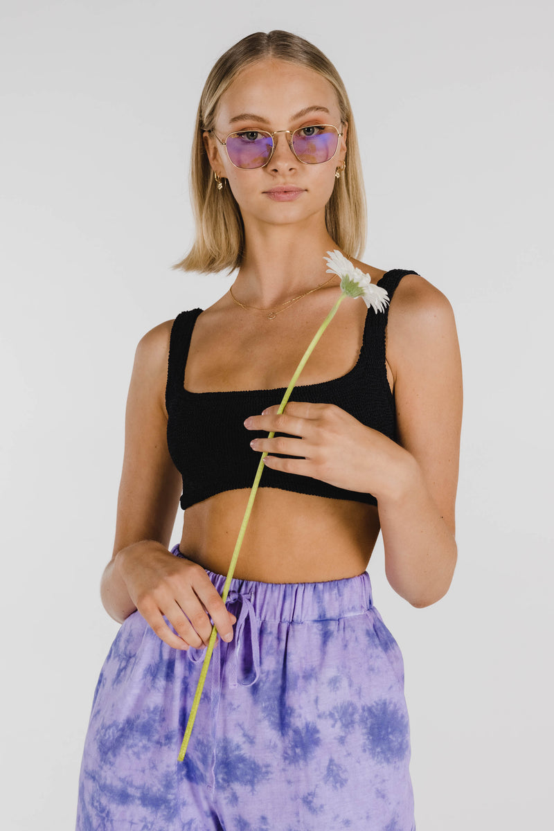 FLOWER POWER ORGANIC COTTON TIE DYE PANT - MAUVE
