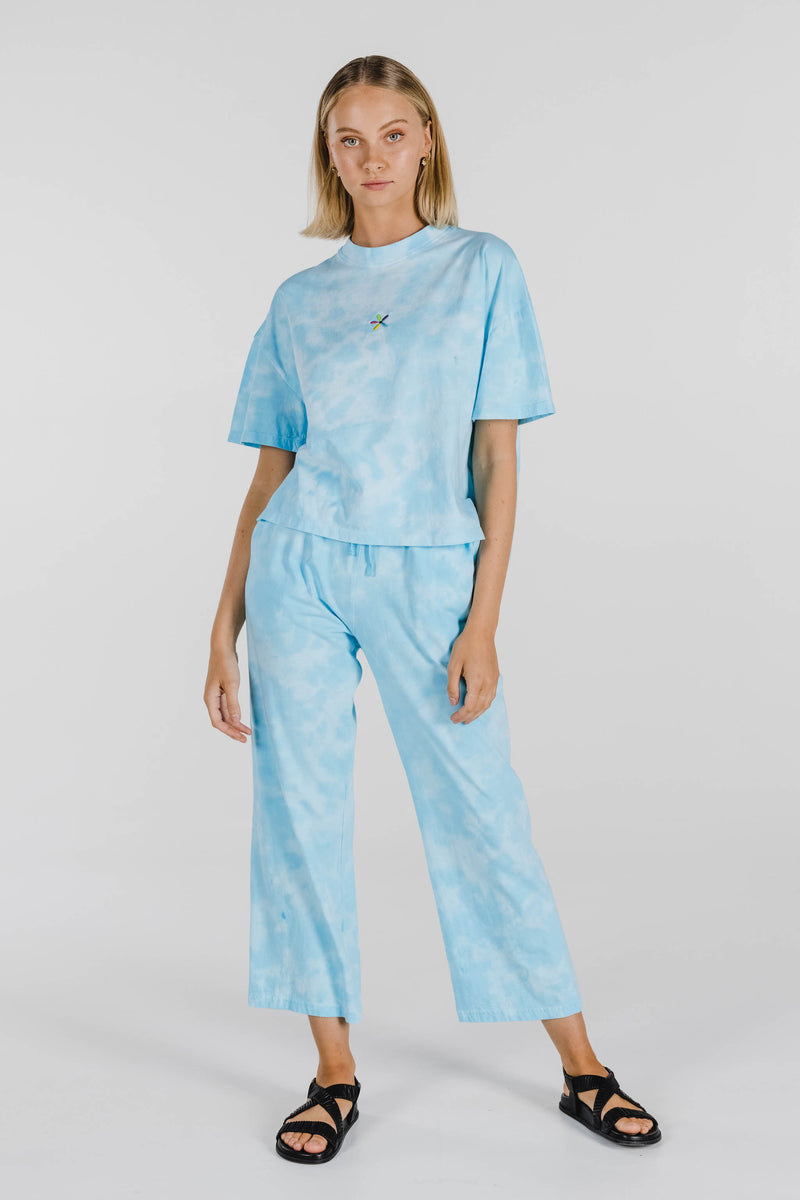 FLOWER POWER ORGANIC COTTON TIE DYE PANT - CLOUD