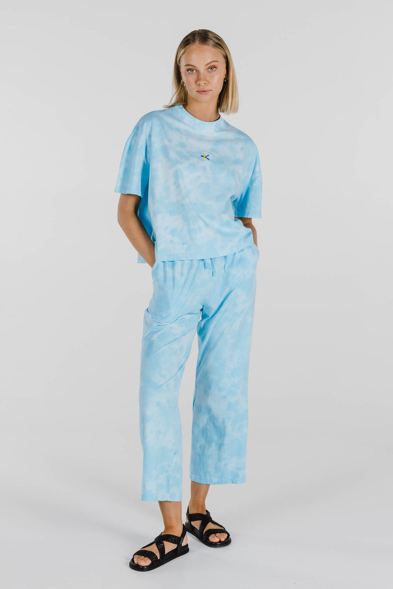 FLOWER POWER ORGANIC COTTON TIE DYE PANT - CLOUD