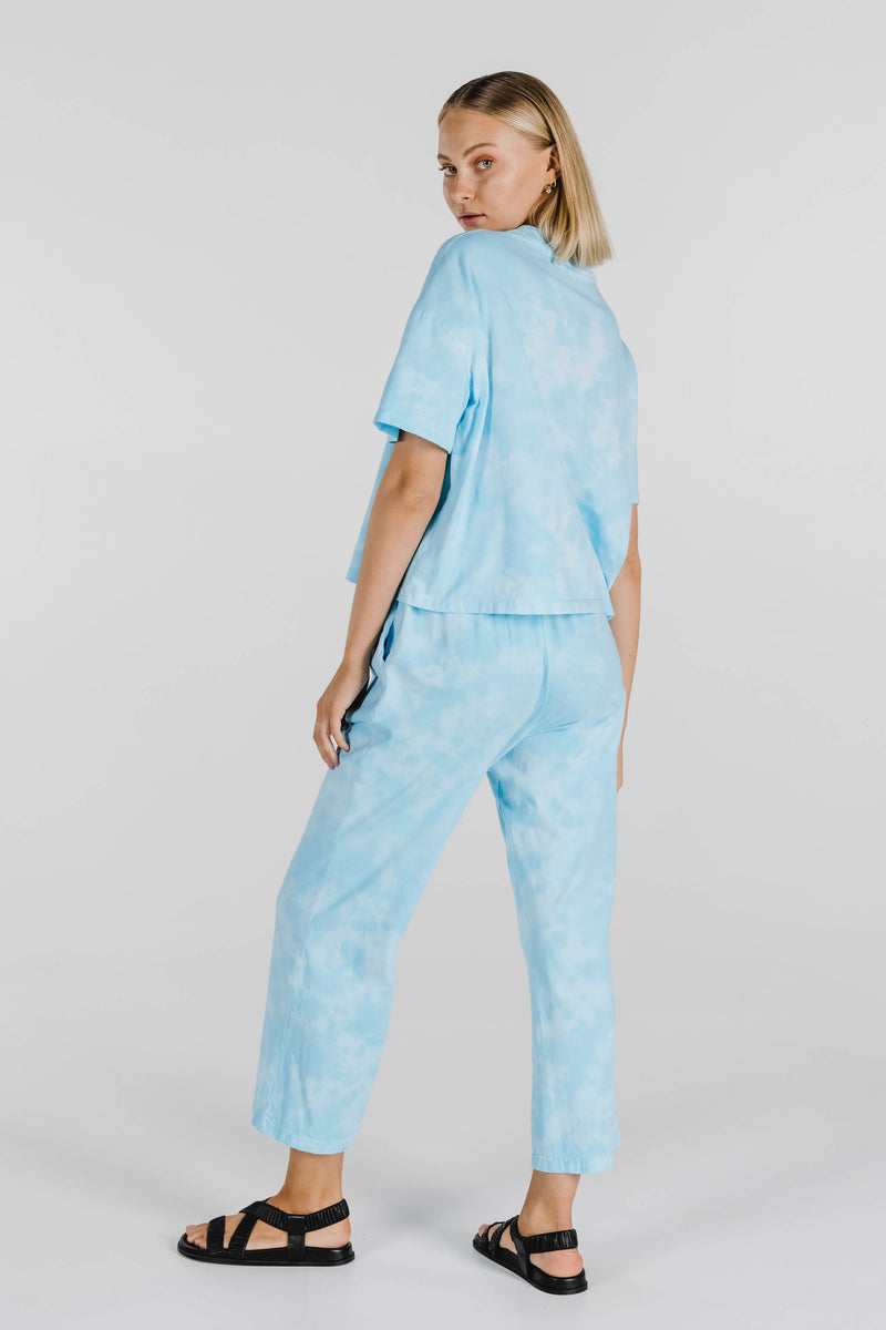 FLOWER POWER ORGANIC COTTON TIE DYE PANT - CLOUD