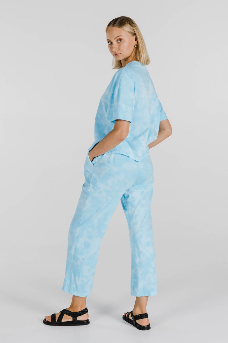 FLOWER POWER ORGANIC COTTON TIE DYE PANT - CLOUD