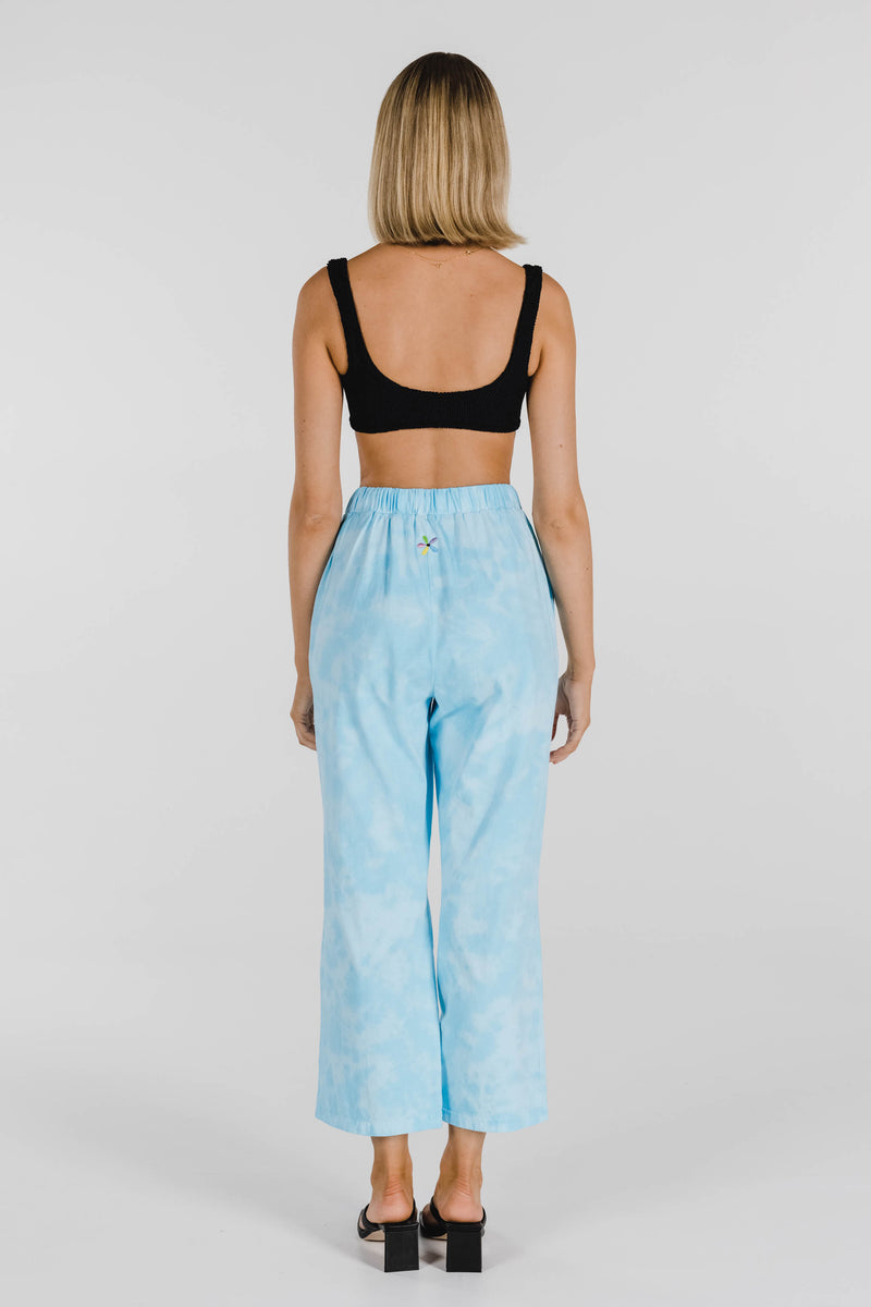 FLOWER POWER ORGANIC COTTON TIE DYE PANT - CLOUD