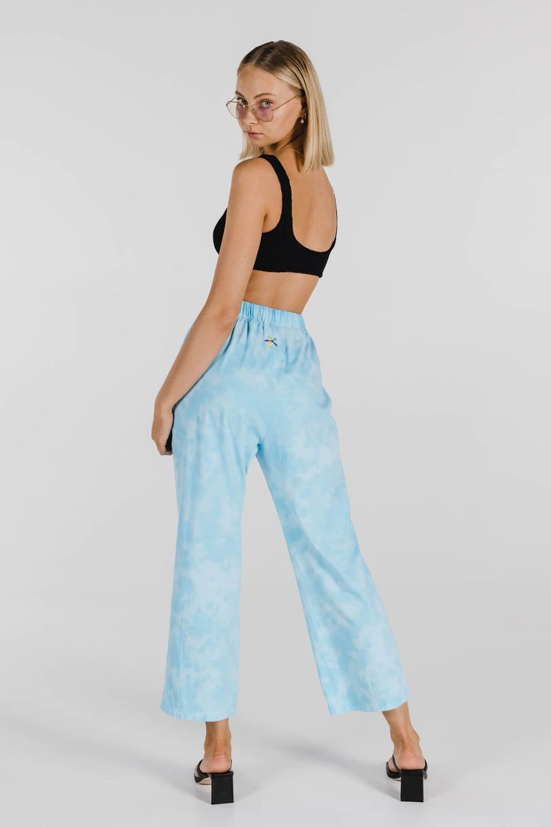 FLOWER POWER ORGANIC COTTON TIE DYE PANT - CLOUD